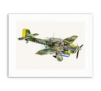 Wee Blue Coo War Bomber Plane 1936 Stuka Germany Cutaway Drawing Military Canvas Art Print