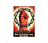 Wee Blue Coo War Civil Spanish Youth Chain Fist Liberty Spain Vintage Wall Art Print