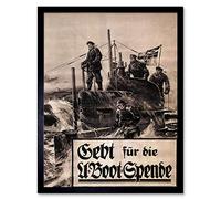 Wee Blue Coo War D U-Boat Submarine Navy First World Germany Art Print Framed Poster Wall Decor 12X16 Inch