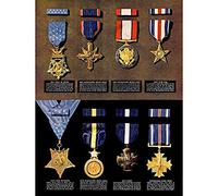 Wee Blue Coo War Drawing Wwii USA Medal Honor Cross Army Navy Air Force Art Print Poster Wall Decor 12X16 Inch