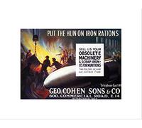 Wee Blue Coo WAR FUND FIRST WORLD UK BRITAIN METAL GERMANY LONDON FRAMED ART PRINT B12X215