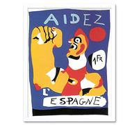 Wee Blue Coo War Help Spain Spanish Civil Miro Aid Vintage Advert Art Print Framed Poster Wall Decor 12X16 Inch