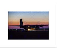 Wee Blue Coo War Military Air Force Plane Taxi Runway C130j Hercules Wall Art Print
