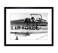 Wee Blue Coo WAR MILITARY PLANE FIGHTER BLACK WHITE CHUCK YEAGER NF-104 FRAMED PRINT F97X4033