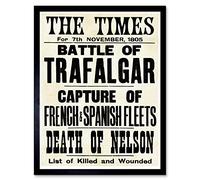 Wee Blue Coo War Napoleonic Battle Trafalgar Times Newspaper 1805 UK Nelson Navy Art Print Framed Poster Wall Decor 12X16 Inch