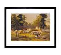 Wee Blue Coo WAR PAINTING AMERICAN CIVIL CONFEDERATE ARMY CAMP FRAMED PRINT F97X5109