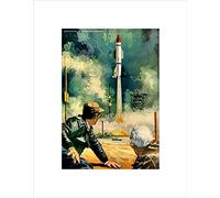 Wee Blue Coo War Painting Missile Launch Rocket Nuclear Bomb USA Wall Art Print