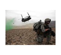 Wee Blue Coo War Photo Army Infantry Ch47 Chinook Helicopter Picture Wall Art Print