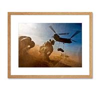 Wee Blue Coo War Photo Helicopter Soldier Desert Jeep Chinook USA Framed Wall Art Print