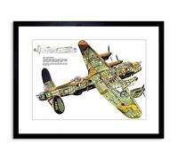 Wee Blue Coo War Plane Bomber Avro Lancaster Cutaway WWII UK Framed Wall Art Print