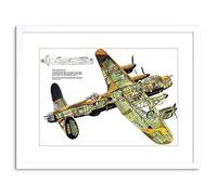Wee Blue Coo War Plane Bomber Avro Lancaster Cutaway WWII UK Framed Wall Art Print