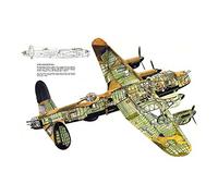 Wee Blue Coo War Plane Bomber Avro Lancaster Cutaway WWII UK Picture Wall Art Print