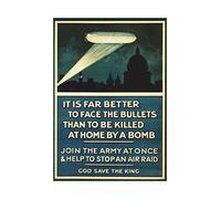 Wee Blue Coo War Recruitment Public Information Bomb WW1 Advertising Wall Art Print