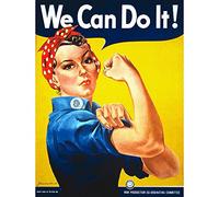 Wee Blue Coo War Second World We Can Do It Rosie Riveter Women USA Vintage Unframed Wall Art Print Poster Home Decor Premium