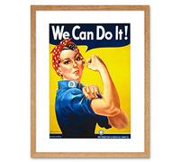 Wee Blue Coo War Second World We Can Do It Women Picture Framed Wall Art Print