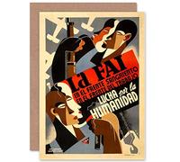 Wee Blue Coo WAR SPANISH CIVIL FAI CNT WORKER UNION FIGHT FOR HUMANITY GREETINGS CARD