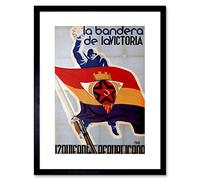 Wee Blue Coo WAR SPANISH CIVIL REPUBLICAN FLAG SPAIN VINTAGE BLACK FRAMED ART PRINT B12X209