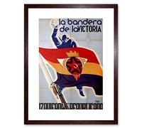 Wee Blue Coo War Spanish Civil Republican Flag Spain Vintage Framed Wall Art Print