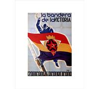 Wee Blue Coo War Spanish Civil Republican Flag Spain Vintage Wall Art Print