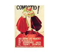 Wee Blue Coo War Spanish Civil Soviet Women Spain Communism Vintage Wall Art Print