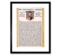 Wee Blue Coo War Us Civil Lincoln Gettysburg Address Picture Framed Wall Art Print