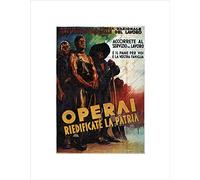 Wee Blue Coo War Worker Rebuild Home Italy Second World Vintage Ad Wall Art Print