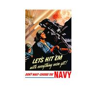 Wee Blue Coo War WW2 1942 Enlist In The Us Navy New Wall Art Print