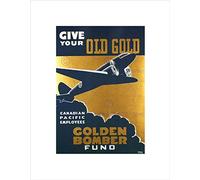 Wee Blue Coo War WW2 Golden Bomber Canadian Pacific Canada Vintage Advert Art Wall Art Print