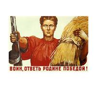 Wee Blue Coo War WW2 Peasant Warrior Motherland Soviet Union Vintage Wall Art Print