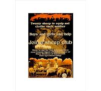 Wee Blue Coo War WWI Sheep Club Boys Girls Help Soldier Farm Wall Art Print