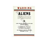 Wee Blue Coo War WWII Ad USA Army Services Warning Aliens Wall Art Print