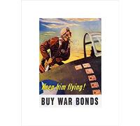 Wee Blue Coo War WWII Air Force Pilot Kills Scramble Fighter Jet Wall Art Print