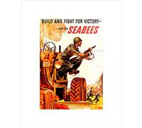 Wee Blue Coo WAR WWII BUILD FIGHT VICTORY SEABEES SOLDIER BLACK ART PRINT B12X7717