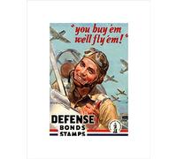 Wee Blue Coo War WWII Defense Air Force Pilot Fighter Jet Wall Art Print