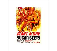 Wee Blue Coo WAR WWII SUGAR BEET PLANT ENERGY SOLDIER BAYONET FRAMED ART PRINT B12X7719