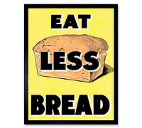 Wee Blue Coo War Wwii UK Eat Less Bread Loaf Ration Food Art Print Framed Poster Wall Decor 12X16 Inch