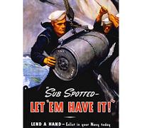 Wee Blue Coo War WWII Us Navy Submarine Tnt Bomb Sailor Military Canvas Print