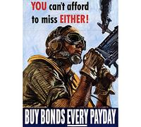 Wee Blue Coo War Wwii USA Bond Payday Gunner Plane Art Print Poster Wall Decor 12X16 Inch