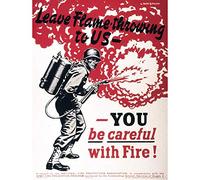 Wee Blue Coo War Wwii USA Flame Thrower Soldier Fire Art Print Poster Wall Decor 12X16 Inch