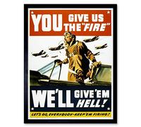Wee Blue Coo War Wwii USA Pilot Fighter Jet Art Print Framed Poster Wall Decor 12X16 Inch