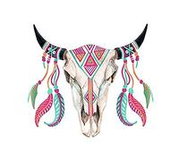 Wee Blue Coo Watercolour Cow Skull Unframed Art Print Poster Wall Decor 12x16 inch