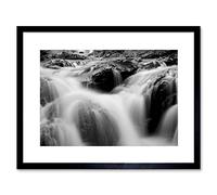 Wee Blue Coo Waterfall Nature B&W Water Cascade New Framed Wall Art Print