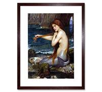 Wee Blue Coo Waterhouse Mermaid Old Master Painting Picture Framed Wall Art Print
