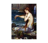 Wee Blue Coo Waterhouse Mermaid Old Master Painting Picture Wall Art Print