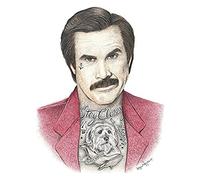 Wee Blue Coo Wayne Maguire Tattooed Anchorman Ferrell Inked Ikon Large Art Print Poster Wall Decor 18x24 inch