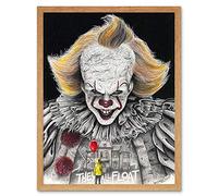 Wee Blue Coo Wayne Maguire Tattooed Pennywise It Clown Inked Ikon Art Print Framed Poster Wall Decor 12X16 Inch