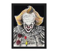 Wee Blue Coo Wayne Maguire Tattooed Pennywise It Clown Inked Ikon Large Framed Art Print Poster Wall Decor 18x24 inch