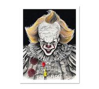 Wee Blue Coo Wayne Maguire Tattooed Pennywise It Clown Inked Ikon Large Framed Art Print Poster Wall Decor 18x24 inch