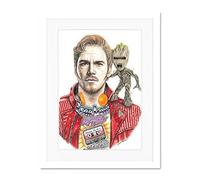 Wee Blue Coo Wayne Maguire Tattooed Star Lord Groot Inked Ikon Large Art Print Poster Wall Decor 18x24 inch Supplied Ready To Hang With Included Mount Brackets