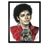Wee Blue Coo Wayne Maguire Tattooed Thriller Michael Jackson Inked Ikon Art Print Framed Poster Wall Decor 12X16 Inch